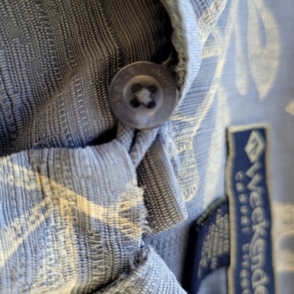 Mens Weekenders Blue Floral Silk Blend Button Down Short Sleeve Shirt US Size XL - Picture 10 of 11